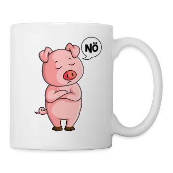 Schweine - Tasse - Weiß - Rechts