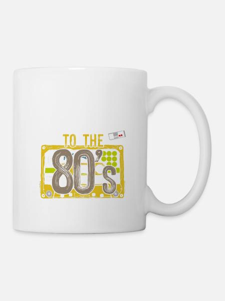 party 80s retro costume Back to the 80's outfit - Tasse - Weiß