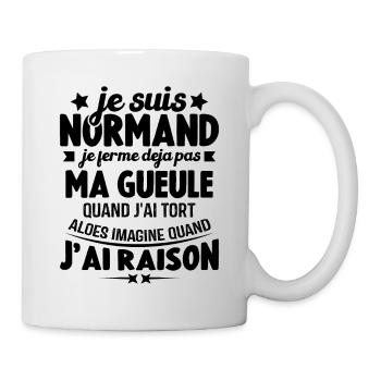 Je suis Normand je ferme déjà pas ma gueule humour - Mug blanc - blanc - Droite