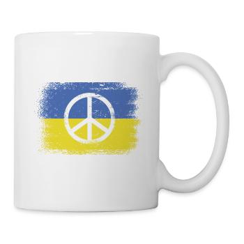Ukraine Peace Flag Ukrainian Patriot Peace - Mug - white - Right
