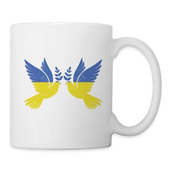 Ukraine Frieden Flagge Ukrainischer Patriot Taube - Tasse - Weiß - Rechts