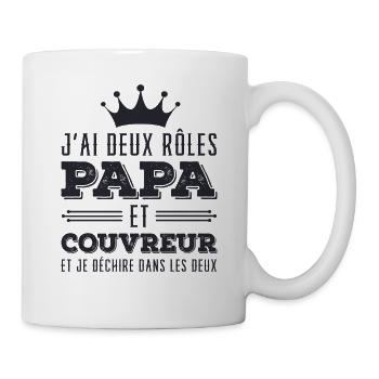 Papa Et Couvreur et je dechire - Mug blanc - blanc - Droite