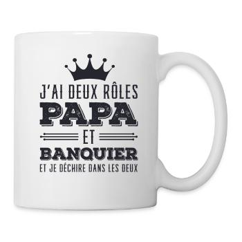 Papa Et Banquier et je dechire - Mug blanc - blanc - Droite