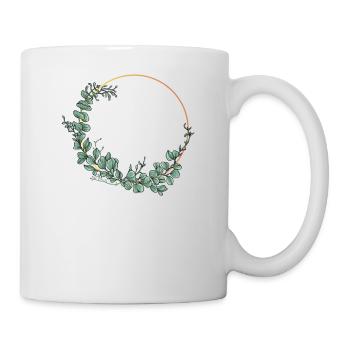 Hochzeit Blumenkranz I Braut Strauß Boho Stil - Tasse - Weiß - Rechts