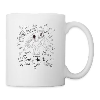Fechten Begriffe Training Geschenk - Tasse - Weiß - Rechts