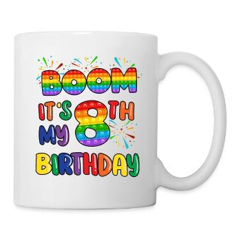 Boom C’est mon 8e anniversaire Huit - Mug blanc - blanc - Droite