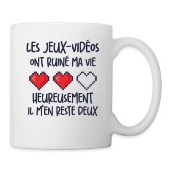 Les Jeux Vidéos Ont Ruiné Ma Vie Humour Geek - Mug blanc - blanc - Droite