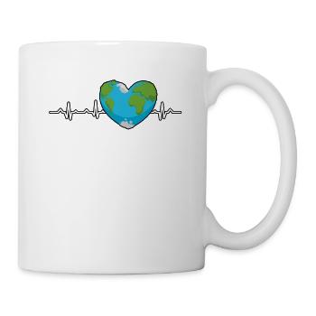 Earth Heartbeat Earth Day Anniversary Save Planet - Tasse - Weiß - Rechts