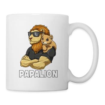 Papalion Löwe Papa und Baby Papa Vatertag für - Tasse - Weiß - Rechts