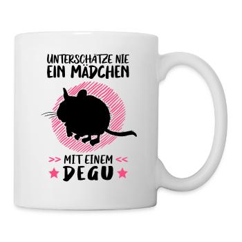 Mädchen mit Degu Nagetier Chile Degu - Tasse - Weiß - Rechts