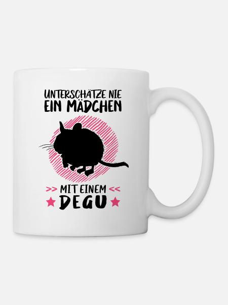 Mädchen mit Degu Nagetier Chile Degu - Tasse - Weiß