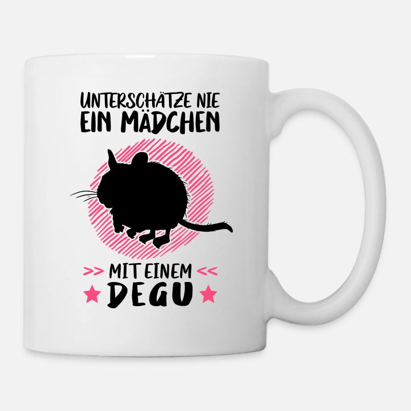 Mädchen mit Degu Nagetier Chile Degu - Tasse - Weiß