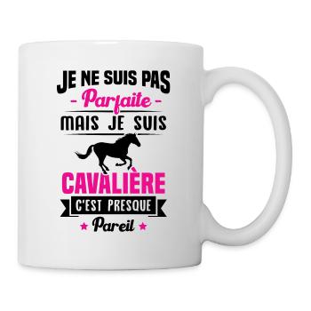 Je ne suis pas parfaite mais je suis cavalière - Mug blanc - blanc - Droite