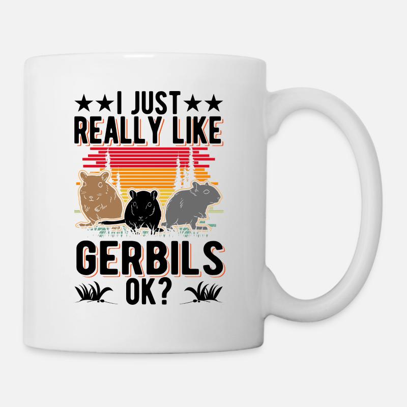 J’aime vraiment gerbilles, d’accord? Gerbille - Mug blanc - blanc