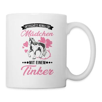 Irish Tinker Pferd Mädchen Tinker - Tasse - Weiß - Rechts