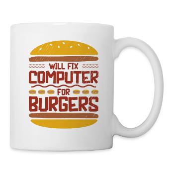 Will Fix Computer for Burgers Tech Support - Mug - white - Right