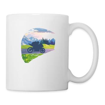 Casque de moto de sport automobile Mountain Motor - Mug blanc - blanc - Droite