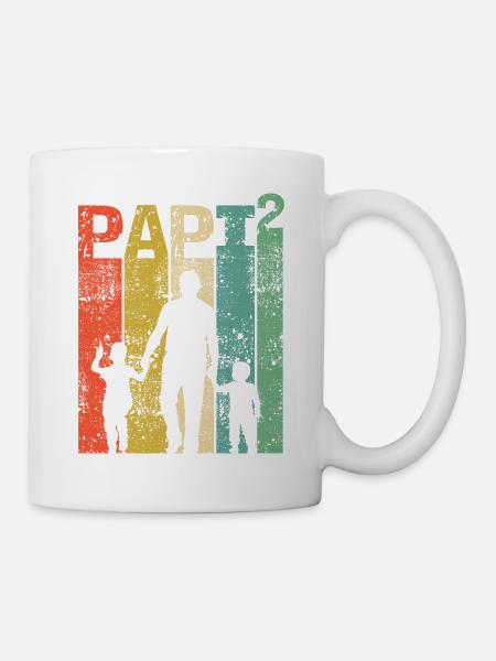 Papi Zwilling Vater von Zwillingen Papa Vatertag - Tasse - Weiß