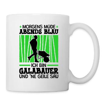 Ich bin Galabauer Galabau Landschaftsgärtner - Tasse - Weiß - Rechts