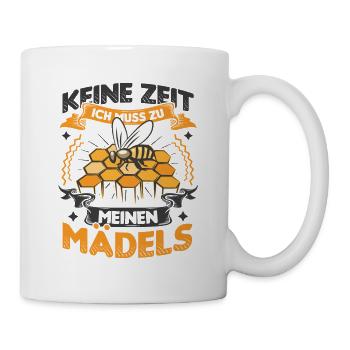 Keine Zeit, ich muss zu meinen Mädels Bienen Imker - Tasse - Weiß - Rechts
