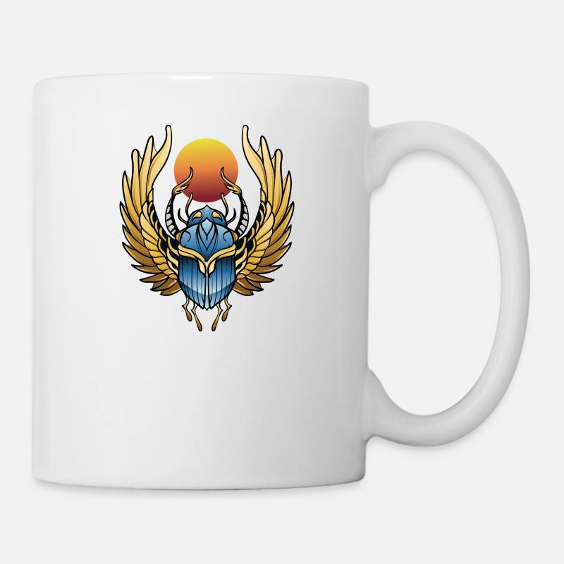 Ägyptischer Skarabäus I Mistkäfer Glücksbringer - Tasse - Weiß
