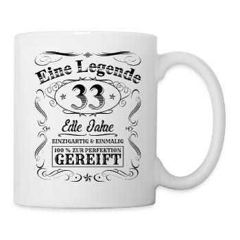 Legende 33 Jahre 33. Geburtstag Männer Frauen - Tasse - Weiß - Rechts