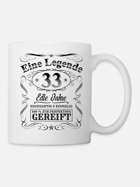 Legende 33 Jahre 33. Geburtstag Männer Frauen - Tasse - Weiß