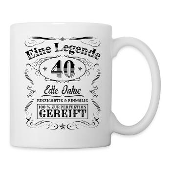 Legende 40 Jahre 40. Geburtstag Männer Frauen - Tasse - Weiß - Rechts