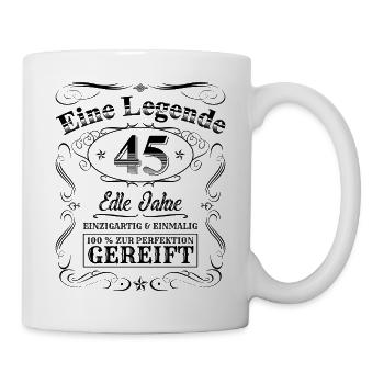 Legende 45 Jahre 45. Geburtstag Männer Frauen - Tasse - Weiß - Rechts