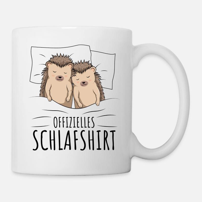 Offizielles Schlafshirt Igel Schlafen - Tasse - Weiß