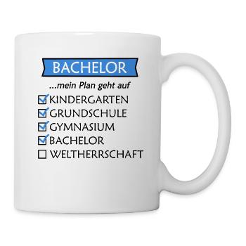 Bachelor Geschafft Abschlussgeschenk Bachelor Uni - Tasse - Weiß - Rechts