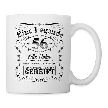 Legende 56 Jahre 56. Geburtstag Männer Frauen - Tasse - Weiß - Rechts