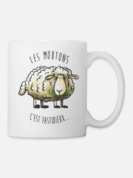 Les moutons c'est fastidieux - Mug blanc - blanc