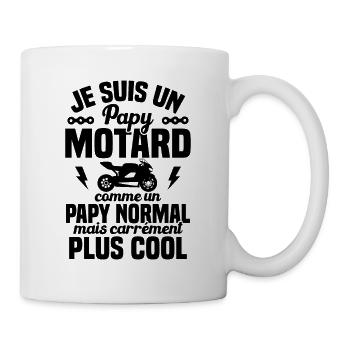 Un papy motard comme un papy Plus cool - Mug blanc - blanc - Droite