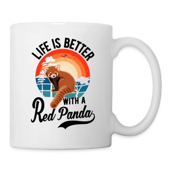 La vie est meilleure avec un panda roux roter panda - Mug blanc - blanc - Droite
