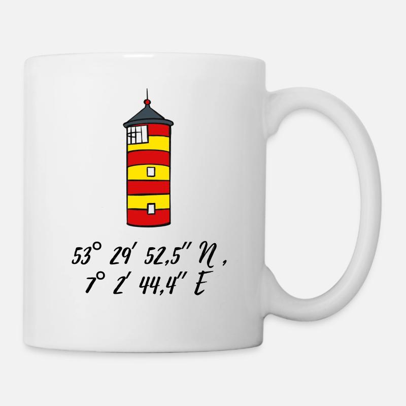 Coordonnées du phare de Pilsum - Mug blanc - blanc