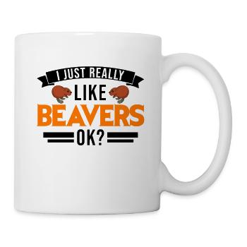 J’aime vraiment les castors, ok castor - Mug blanc - blanc - Droite