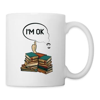 Bücherwurm Lesen Literatur Bücherei Buch - Tasse - Weiß - Rechts