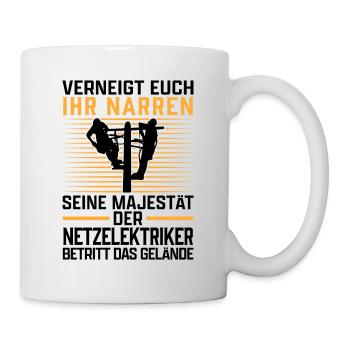 Seine Majestät der Netzelektriker Elektriker - Tasse - Weiß - Rechts