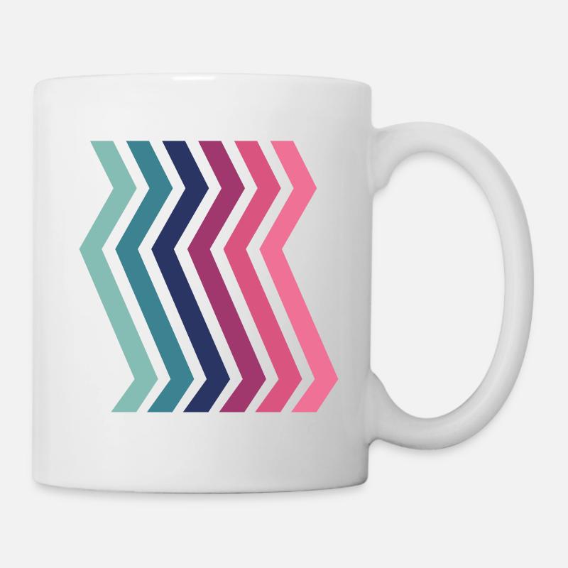 Geometrische Muster Retro Arcs Geometric Pattern - Tasse - Weiß