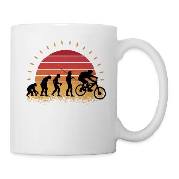 Mountain Bike Retro Mountainbiker Downhill - Tasse - Weiß - Rechts