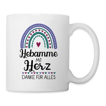Hebamme Mit Herz - Tasse - Weiß - Rechts