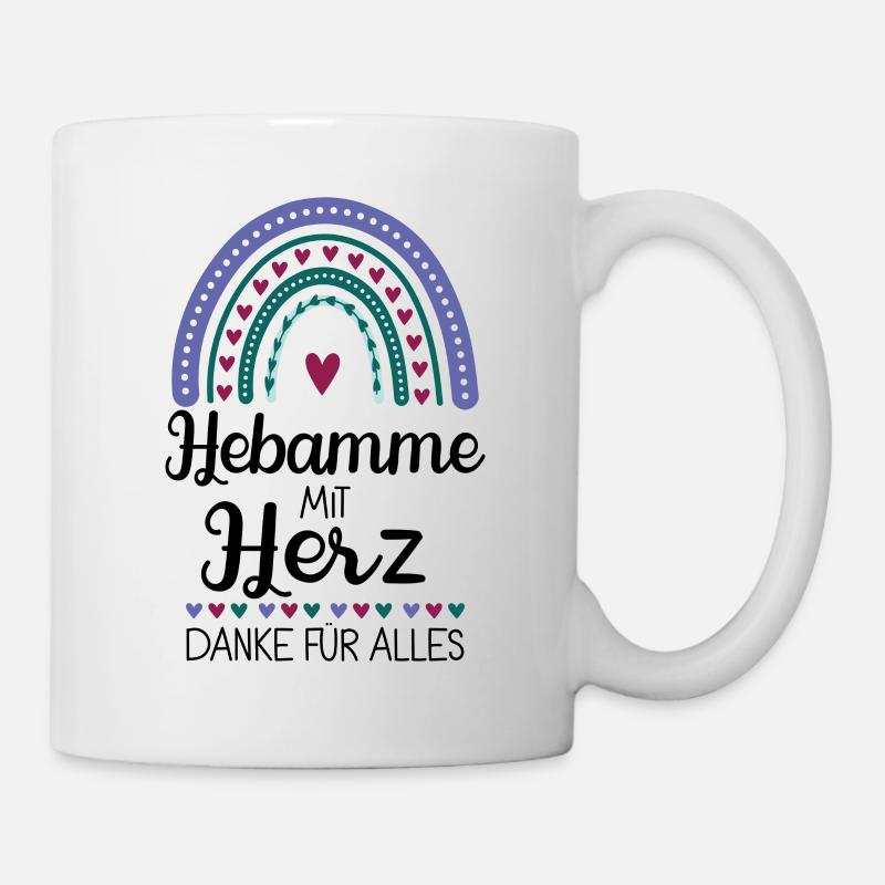 Hebamme Mit Herz - Tasse - Weiß