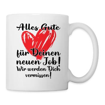 Geschenk alles Gute im neuen Job - Zum Abschied - Tasse - Weiß - Rechts