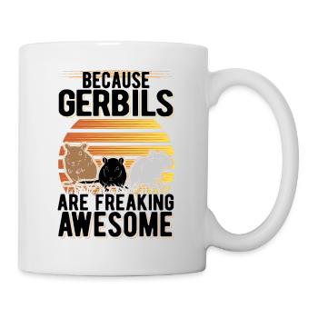 Parce que les gerbilles sont des gerbilles impressionnantes - Mug blanc - blanc - Droite
