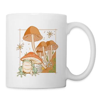 Cottagecore aesthetic frog with mushrooms cottage - Mug - white - Right