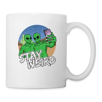 Selfie de téléphone extraterrestre - Mug blanc - blanc - Droite
