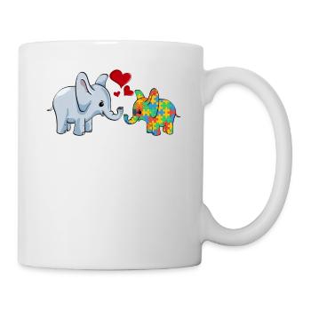 Autisme Éléphant Maman - Mug blanc - blanc - Droite