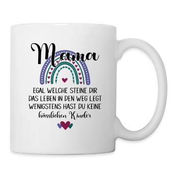 Mama hässliche Kinder Spruch Mama Muttertag - Tasse - Weiß - Rechts