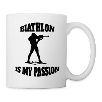 Biathlon Cadeau Biathlète Dicton Sports d’Hiver - Mug blanc - blanc - Droite